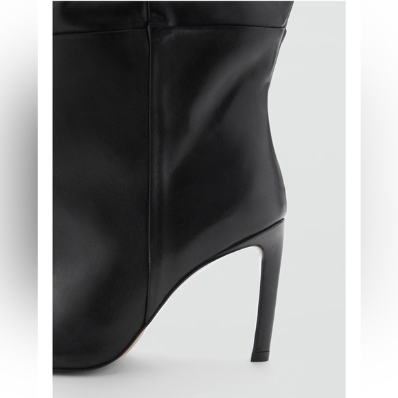 MANGO KNEE-HIGH LEATHER BOOTS WITH RUCHED DETAIL - Picture 5 of 10